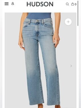 Hudson Jeans Straight-Leg Light Blue Denim- Rosalie ALK